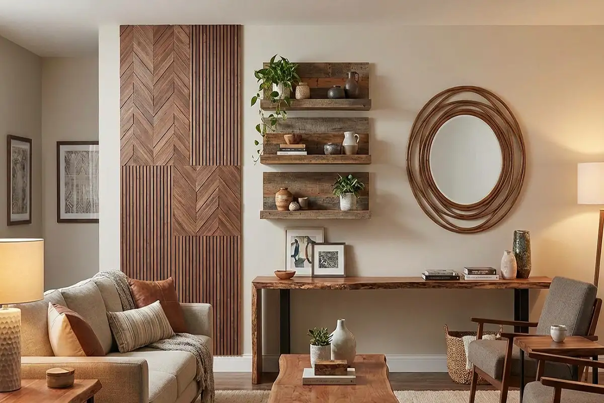 Wood Decoration for Wall Living Room